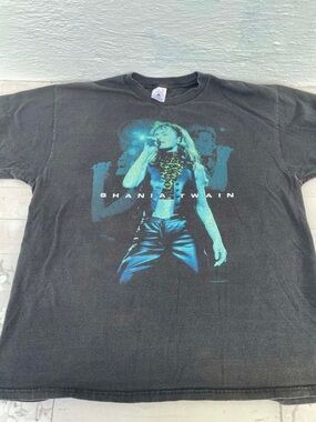Delta Black Short-Sleeve Shania Twain Graphic Tee with Teal Print